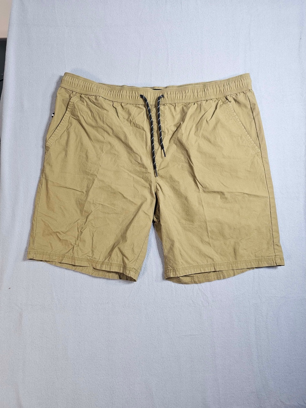 #237 Edgar + Ash Men’s Khaki Pull-On Shorts XL Drawstring Casual